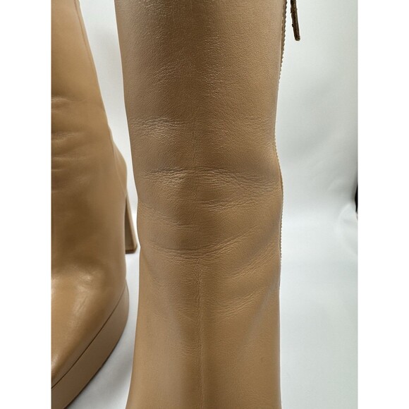 Zara Women’s Nude Beige Platform Ankle Boots Heels Genuine Leather US 8.5 EU 39 - Picture 14 of 16